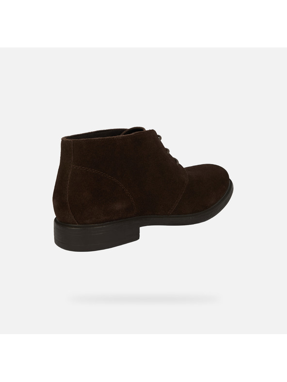 Geox Tmavě hnědá pánská kotníková obuv Geox Terence