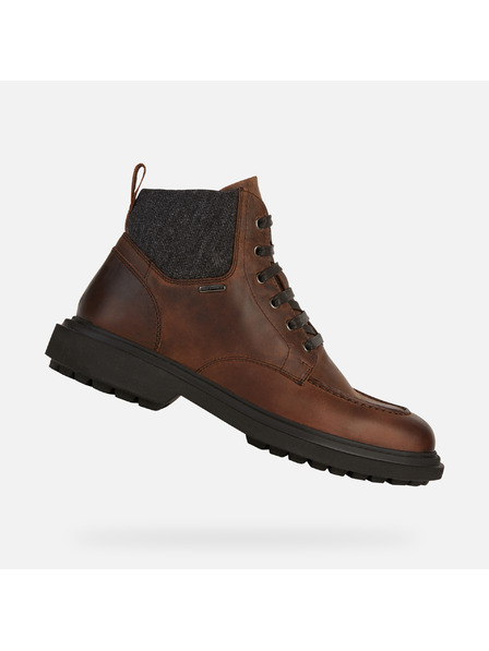 Geox Hnědá pánská kotníková obuv Geox Faloria b abx