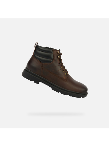 Geox Tmavě hnědá pánská kotníková obuv Geox Andalo