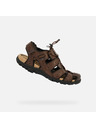 Geox Tmavě hnědé pánské sandály Geox Omo Sandal Strada