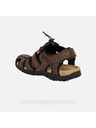 Geox Tmavě hnědé pánské sandály Geox Omo Sandal Strada