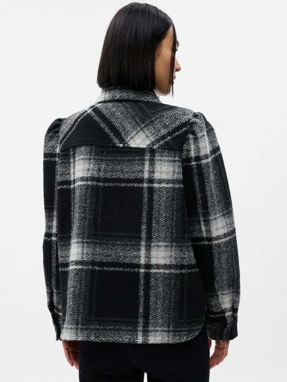 GAP Vlněná košilová crop bunda GAP