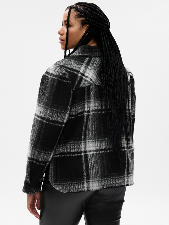 GAP Vlněná košilová crop bunda GAP