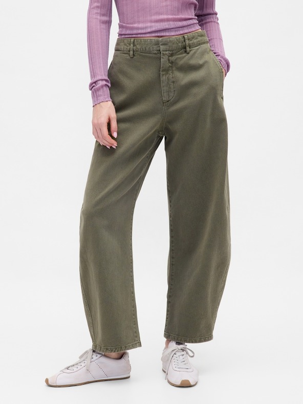 GAP Kalhoty Mid Rise Twill Barrel GAP