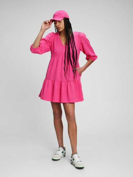 GAP Bavlněné volánové mini šaty GAP