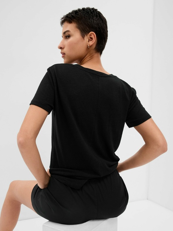 GAP Lněné tričko s krátkým rukávem GAP