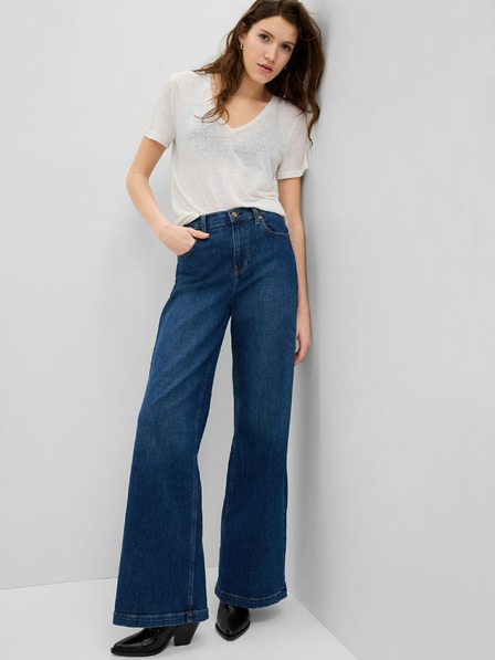 GAP Lněné tričko s krátkým rukávem GAP