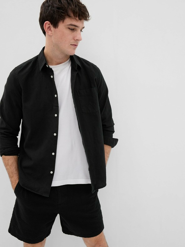 GAP Lněná košile s dlouhým rukávem GAP