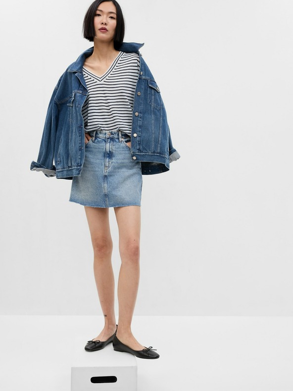 GAP Lněný pruhovaný svetr GAP