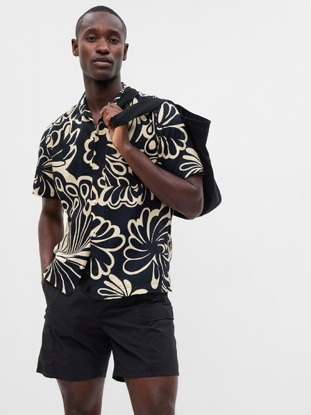 GAP Lněná vzorovaná košile GAP