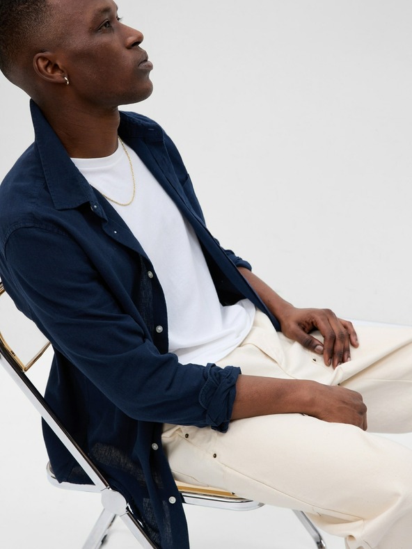 GAP Lněná košile s dlouhým rukávem GAP