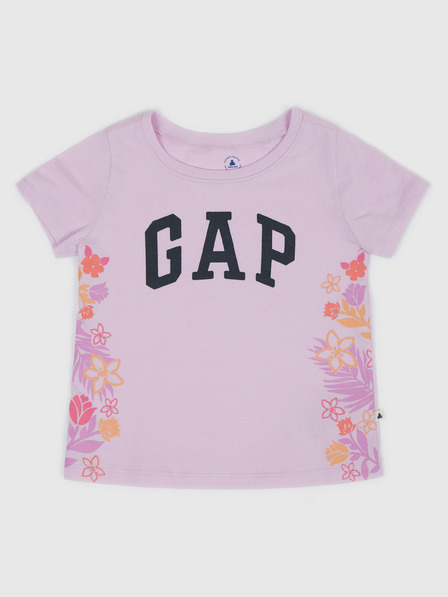 GAP Dětské tričko s logem a květy GAP