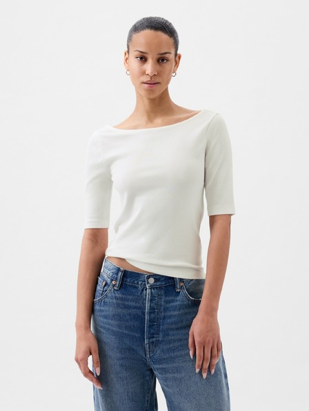 GAP Tričko s lodičkovým výstřihem crop GAP