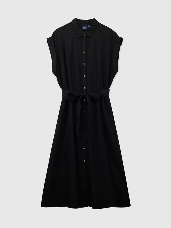 GAP Lněné košilové midi šaty GAP