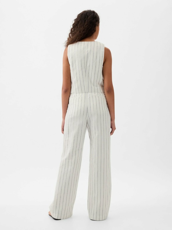 GAP Lněná pruhovaná vesta GAP