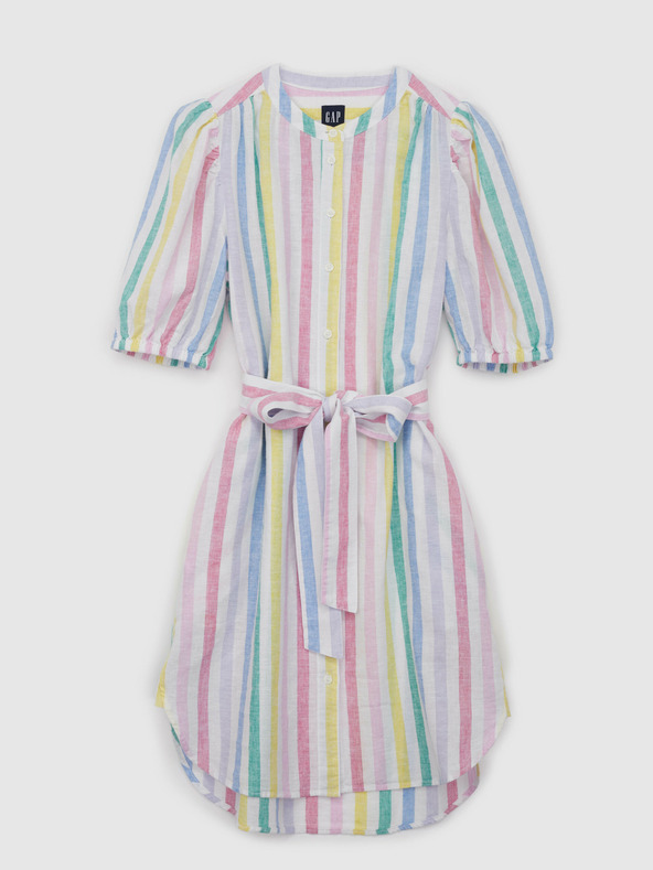 GAP Lněné pruhované mini šaty GAP