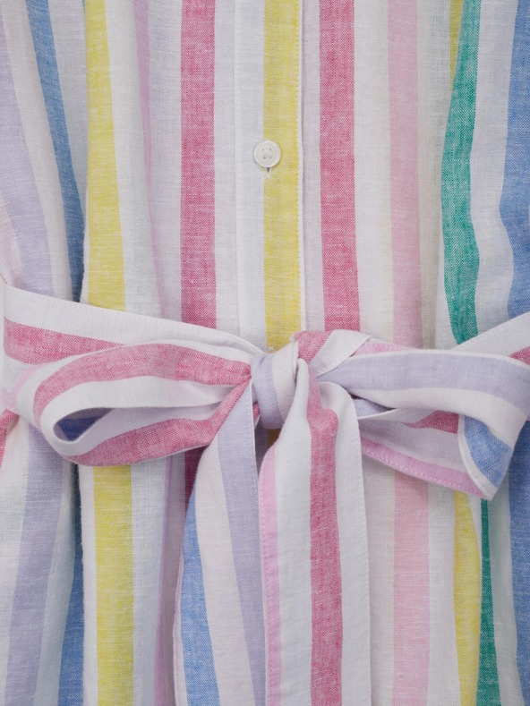 GAP Lněné pruhované mini šaty GAP