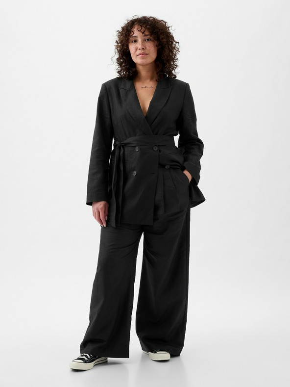 GAP Lněné kalhoty high rise GAP