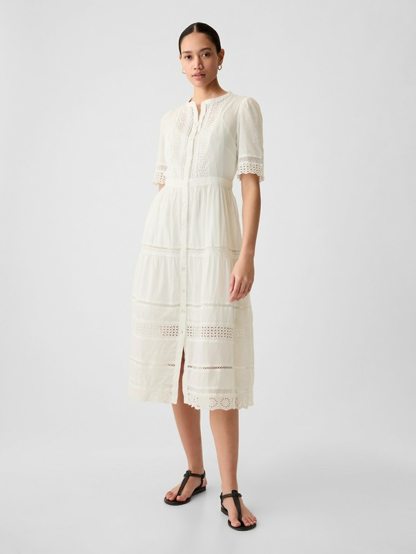 GAP Krajkové midi šaty GAP