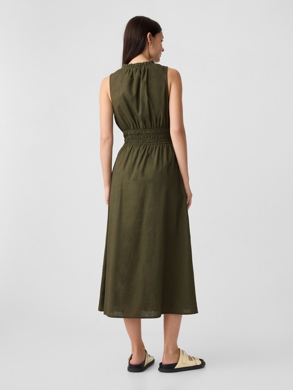 GAP Lněné maxi šaty GAP