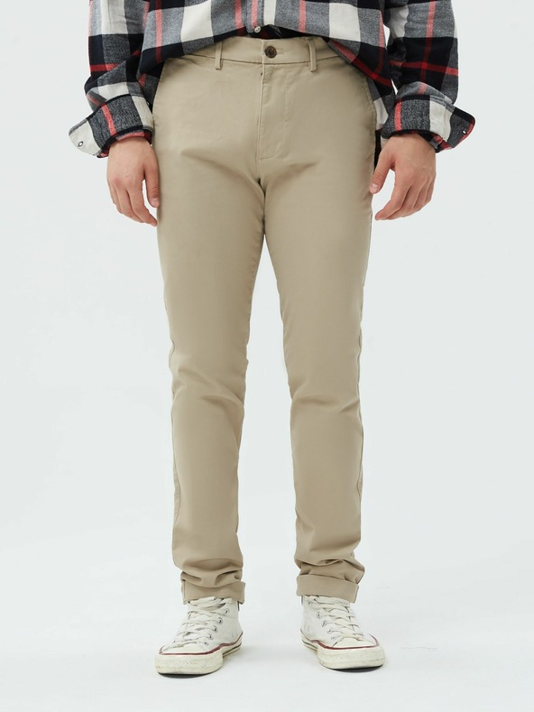 GAP Kalhoty essential khaki skinny fit GapFlex GAP