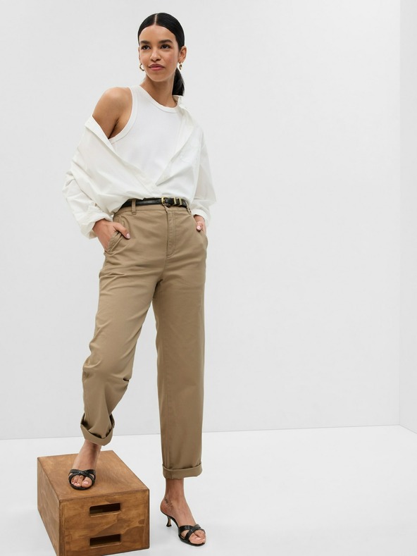 GAP Kalhoty girlfriend khaki high rise GAP