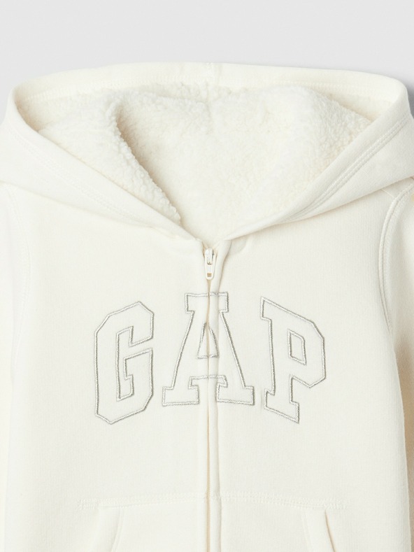 GAP Baby sherpa mikina s logem GAP
