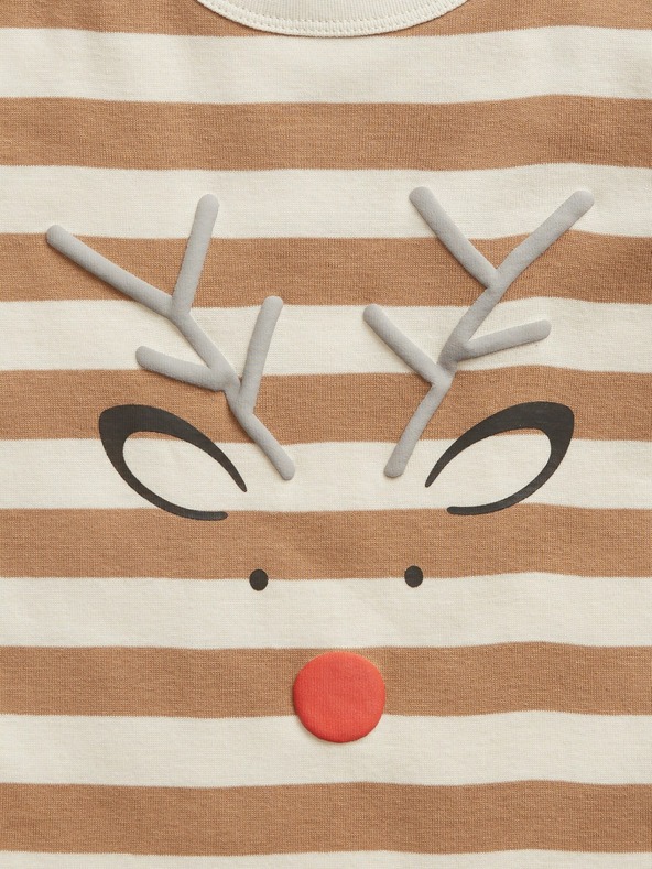 GAP Baby pruhované pyžamo se sobem GAP