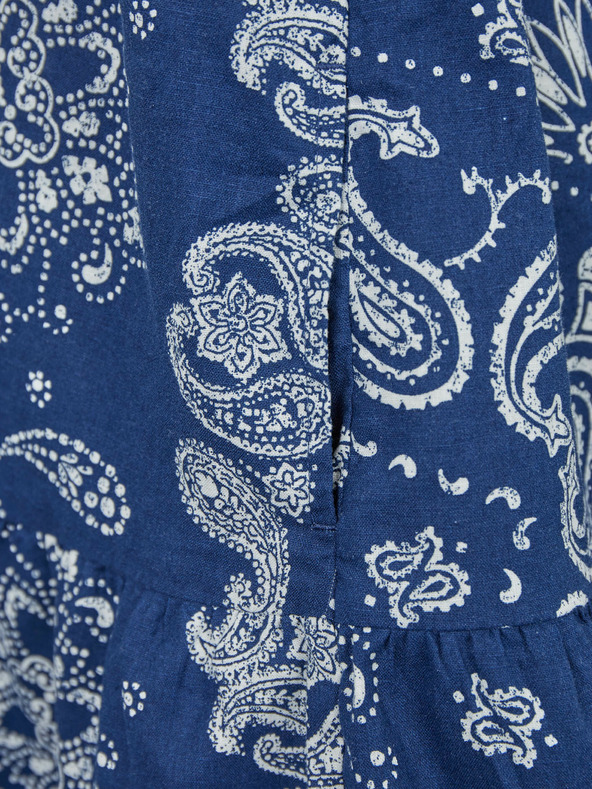 GAP Dětské lněné vzorované šaty GAP