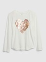 GAP Dětské tričko s flitrovým srdcem GAP