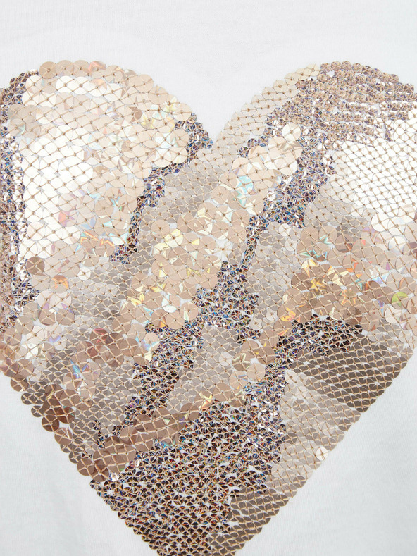 GAP Dětské tričko s flitrovým srdcem GAP