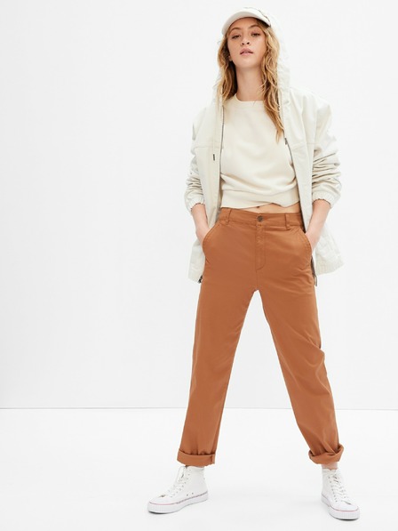GAP Kalhoty khaki girlfriend high rise GAP