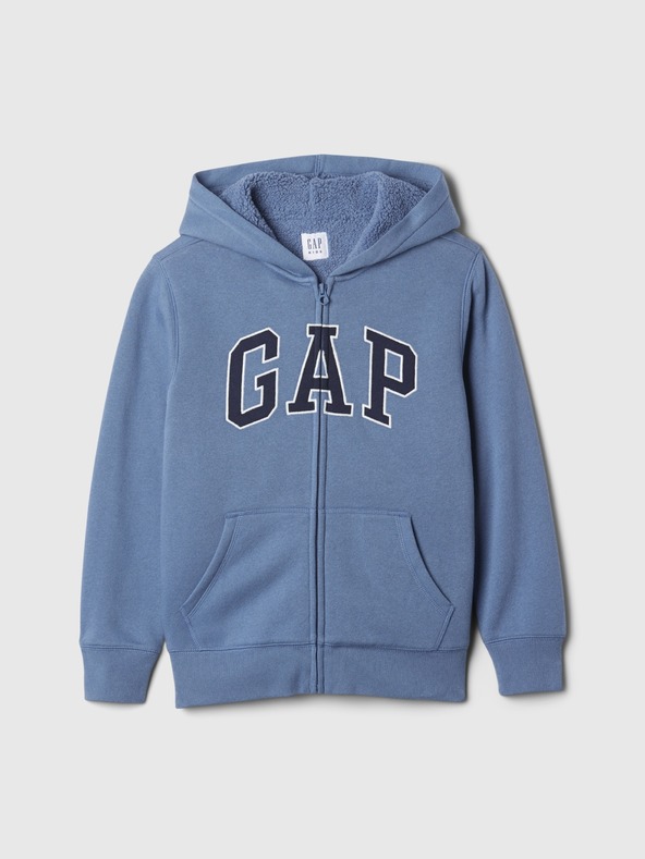 GAP Dětská sherpa mikina s logem GAP