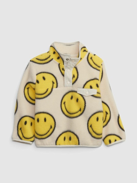 GAP Baby fleece mikina Unisex Gap × SmileyWorld® GAP