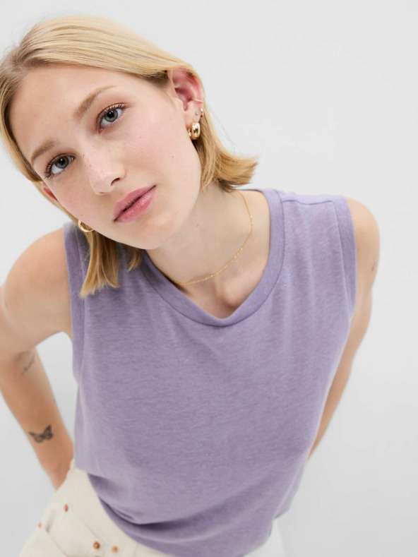 GAP Lněný top bez rukávů GAP