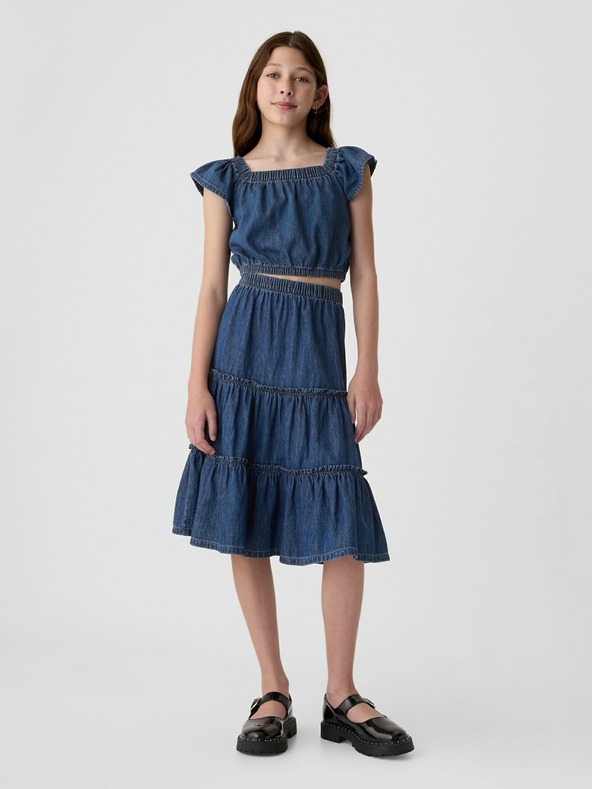 GAP Dětský džínový crop top GAP