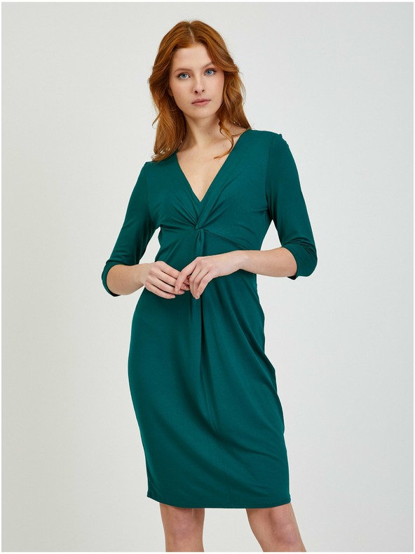 Orsay Petrolejové dámské pouzdrové šaty ORSAY