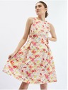 Orsay Červeno-krémové dámské květované šaty ORSAY