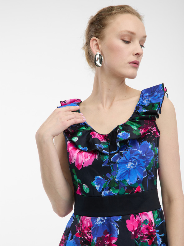 Orsay Růžovo-modré dámské květované šaty ORSAY