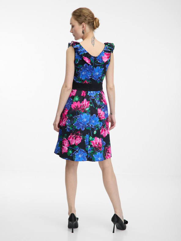 Orsay Růžovo-modré dámské květované šaty ORSAY