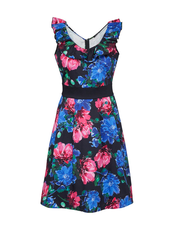 Orsay Růžovo-modré dámské květované šaty ORSAY