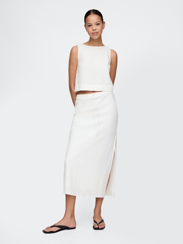 GAP Lněná midi sukně GAP