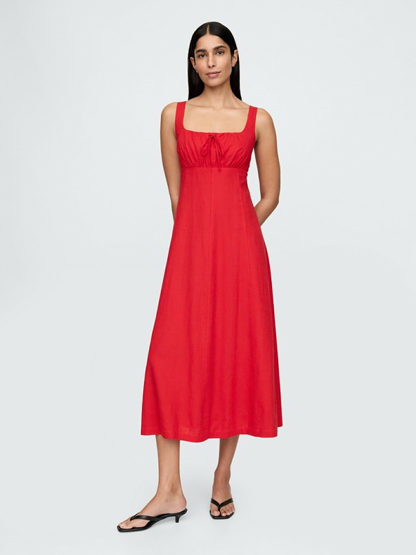 GAP Lněné maxi šaty GAP