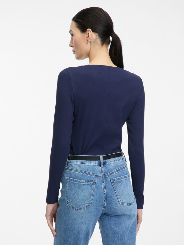 Orsay Tmavě modré dámské tričko s dlouhým rukávem ORSAY