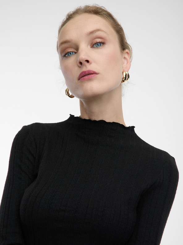 Orsay Černé dámské tričko se stojáčkem ORSAY