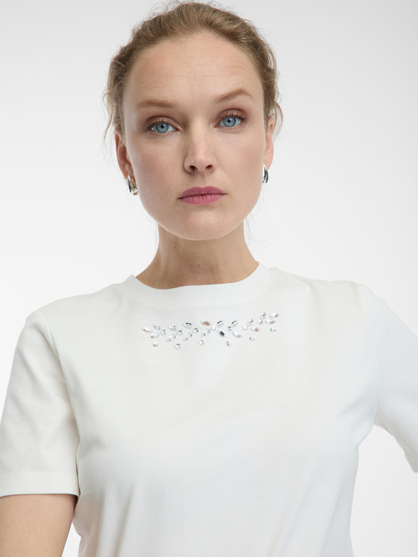 Orsay Bílé dámské tričko s aplikací ORSAY