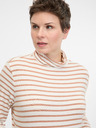 Orsay Béžové dámské pruhované tričko s dlouhým rukávem ORSAY