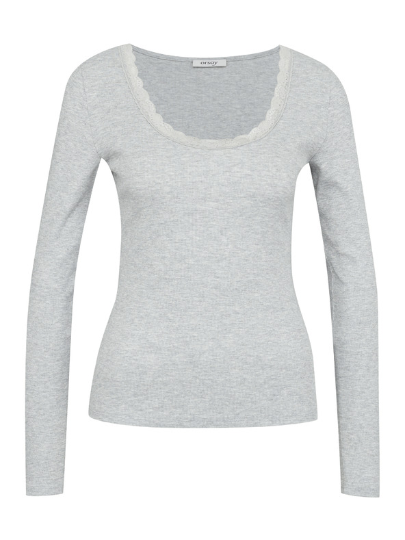 Orsay Krémové dámské tričko s dlouhým rukávem ORSAY