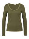 Orsay Khaki dámské tričko s dlouhým rukávem ORSAY