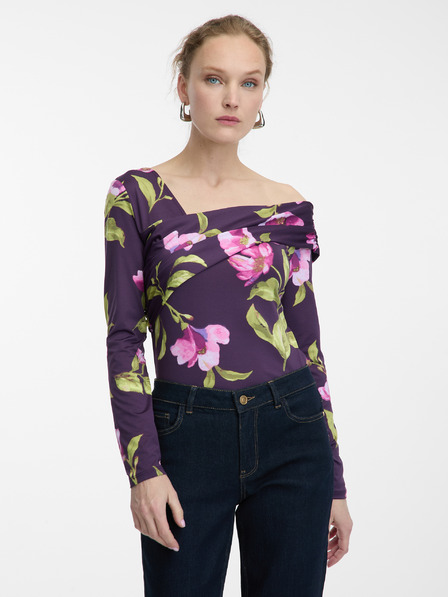 Orsay Fialová dámská halenka s květinovým vzorem ORSAY